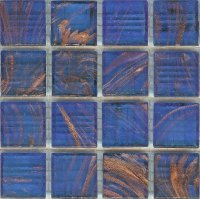 Azurra Dark Blue with Gold Streaks / Gold Flecks 2cm x 2cm vitreous glass mosaics. Only £74.75 ex VAT per 1.07 sq m (or £8.;93 ex VAT per 225 tile sheet)