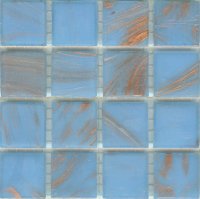 Azurra Light Blue with Gold Streaks / Gold Flecks 2cm x 2cm vitreous glass mosaics. Only £74.75 ex VAT per 1.07 sq m (or £8.;93 ex VAT per 225 tile sheet)