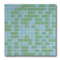 Azurra Original Pistachio Mix (blue and green) 2cm x 2cm vitreous glass mosaics. Only £20.99 ex VAT per 1.07 sq m (or £3.15 ex VAT per 225 tile sheet)