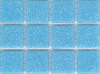 Azurra Original Mid Blue 2cm x 2cm vitreous glass mosaics. Only £19.85 ex VAT per 1.07 sq m (or £2.98 ex VAT per 225 tile sheet)